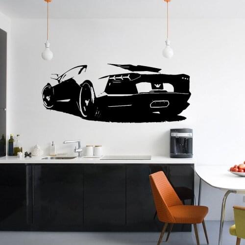 Sport Car vinyl Wall Sticker Modern Fashion style For ChildrenS Room Kids Rooms Stickers on the wall boys bedroom decor 3560