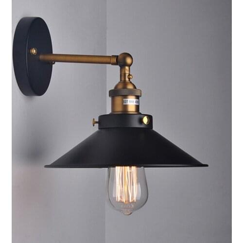 Loft vintage industrial bedroom bedside lamp modern simple staircase balcony outdoor iron wall lamp 0042