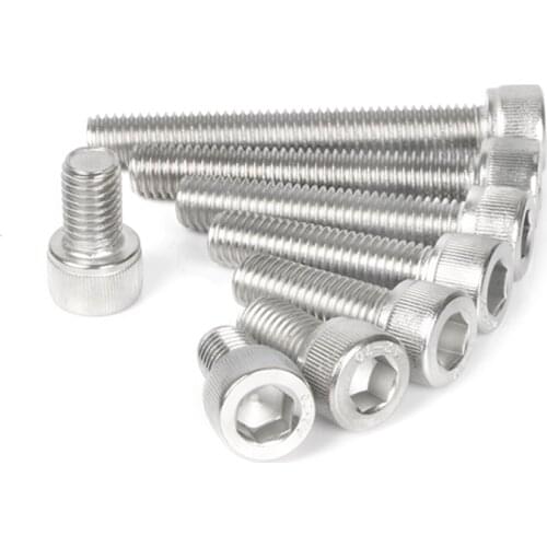2pcs M12 DIN912 304 Stainless Steel Hexagon Socket Head Cap Screws Inner Hex Socket Bicycle Bolt Metric Thread Allen