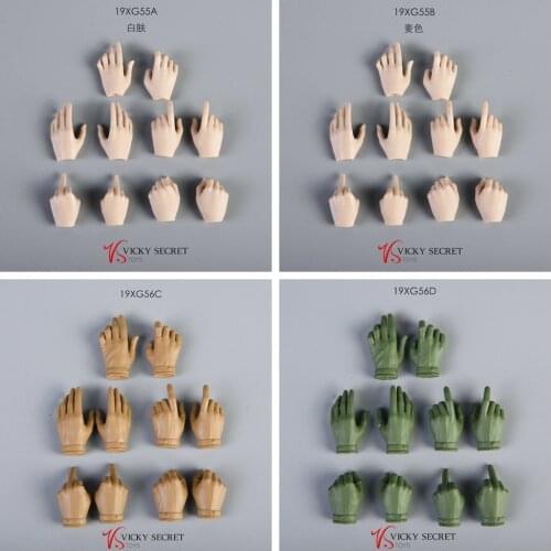 VSTOYS 19XG55 1/6 Scale Nude Hands Gloves Hand Types Gesture 4 Colors For 12" Action Figure Model Body Accessories