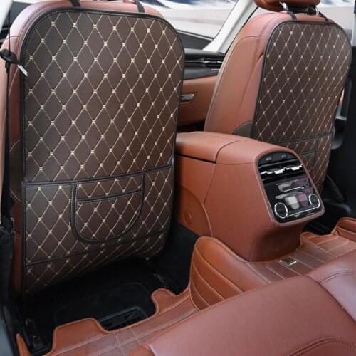 Anti Child Kick Pad PU Leather for Car Waterproof Seat Back Protector Cover Universal Auto Anti Mud Dirt Pads with Storage Bag