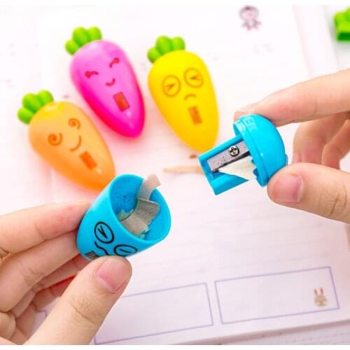 1pc creative cartoon lovely carrot corn small dinosaur student pencil sharpener school office supply stationery gift for kid