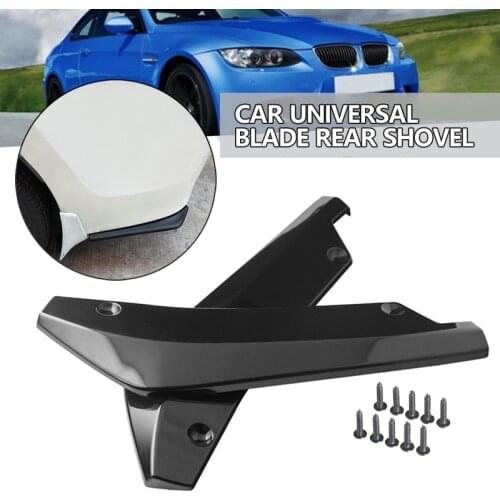 2PCS Car Auto Universal Blade Rear Shovel Glossy ABS Black Anti-Scratch Car Rear Bumper Lip Wrap Angle Diffuser Splitter Canard