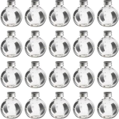 20pcs 150ml Transparent PET Bottles Round Bulb Shape Bottle Decoration