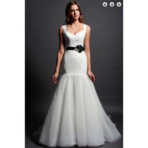 2017 Limited free Shipping New Fashion Bridal Bride Gown Long Dress Removable Belt Plus Size Backless Mermaid Wedding Dresses