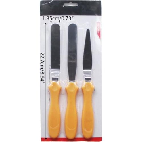 3pcs/set Stainless Steel Cream Spatula Cake Scraper Smoother Palette Knife Cake