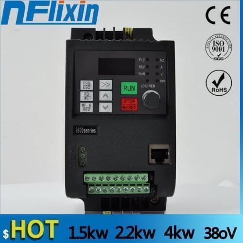 4KW/5HP 3 Phase 380V/9A Frequency Inverter-Free Shipping-Shenzhen vector control 4KW Frequency inverter/ Vfd 4KW