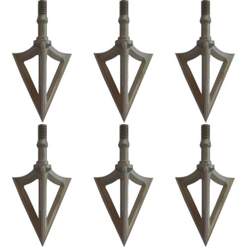 6pk Archery hunting compound bow arrow points 100 grain arrow broadheads