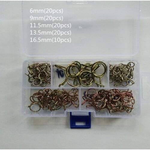 90pcs Hose Clamp High Quality Zinc Plated Spring Clips Gear Hose Fuel Line Clamp for Boats ATVs Motorcycles with Storage Box