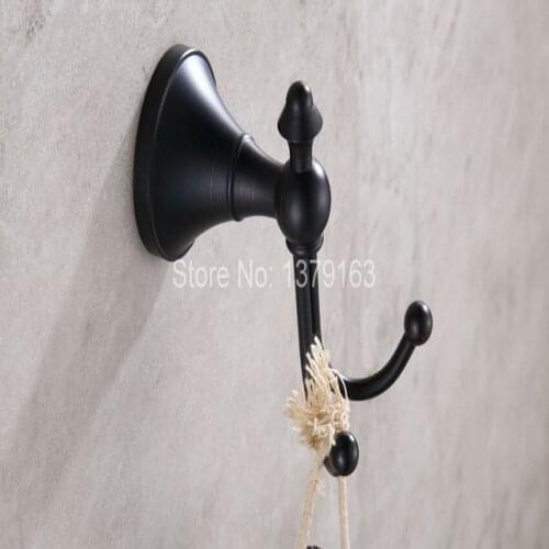 Bathroom Accessory Dark Black Oil Rubbed Brass Wall Mounted Hardware Robe Hook Hanger Clothes Coat Hat Bag Towel Holder aba857
