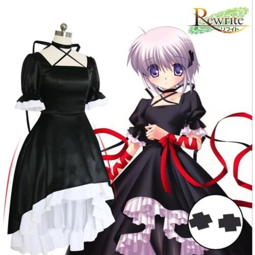 Anime Rewrite Harvest festa! Cosplay Kanbe Kotori Cos Halloween Party Black Vintage Cute Sweet Dress Costume