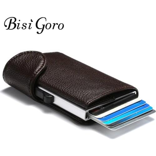 BISI GORO Rfid Card Wallets Men Wallets Money Bag Male Vintage Black Short Purse 2020 Small Slim Wallets Waterproof Card Holder