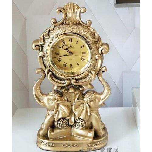 EUROPEAN RETRO ELEPHANT CLOCK CREATIVE LIVING ROOM DECORATION BEDROOM MUTE WATCH FASHION HOME DECORATION CRAFTS