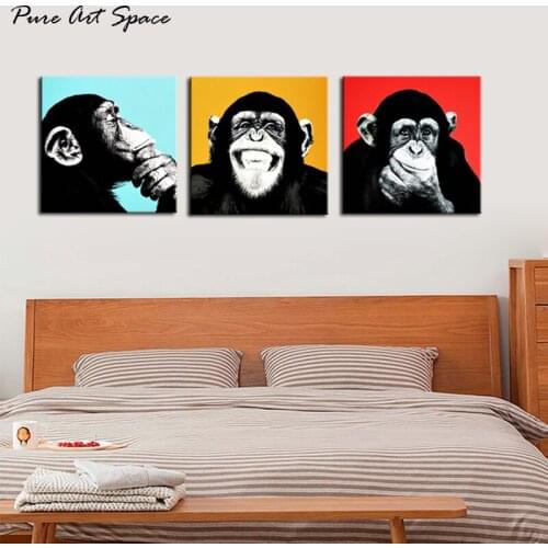 Cartoon Orangutan Monkey Oil Painting Modern Living Room Canvas Pictures Funny Animals Canvas Art Kids Room Decoration Picture