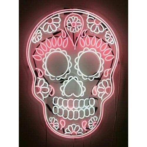 Neon Sign For Day of the Dead skull Lamp tattoo resterant light Outdoor Wall Light Hotel shop diner coffee Impact Attract light