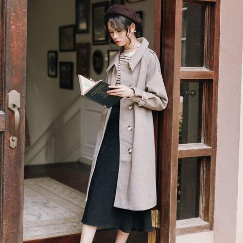 2020 new fashion womens clothing Full Single Breasted Turn-down Collar Long coats and jackets women