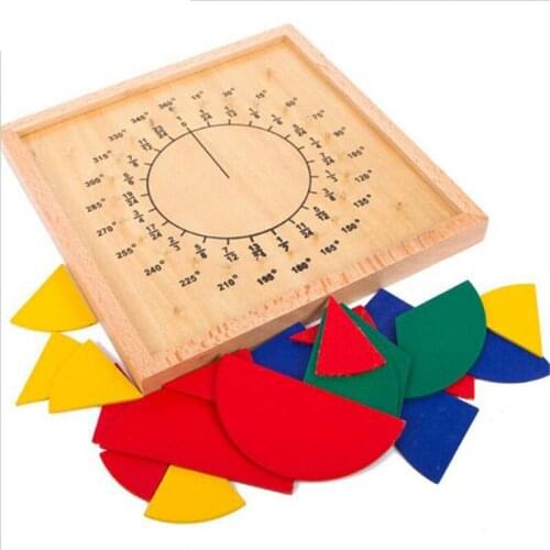 New Wooden Kids Toys Circular Mathematics Fraction Division Teaching Aids Montessori Board Toys Child Educational Gift Math Toy