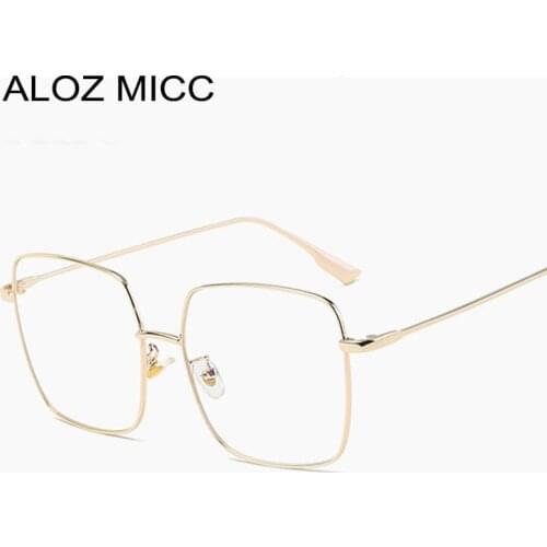 ALOZ MICC Fashion Men Women Square Metal Frame Eyeglasses Optical Frame Vintage Clear lens Glasses Oculos Q144