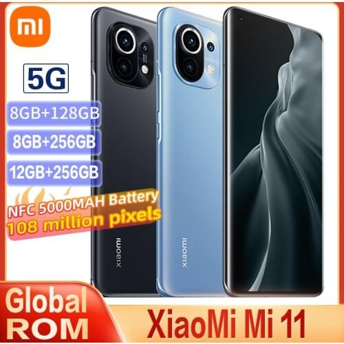 Original Xiaomi Mi 11 Global ROM 5G Smartphone Snapdragon 888 CPU 108MP Camera 55W Fast Charge 120HZ Refresh Display 4600mAh NFC