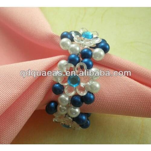 Pearl napkin rings beaded wedding