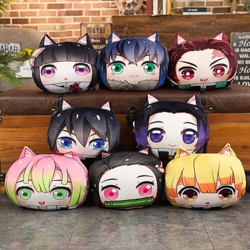 Anime Demon Slayer: Kimetsu no Yaiba Pillow Toys Kamado Tanjirou Nezuko Hashibira Inosuke Winter Plush Stuffed Warm Hand Warmer