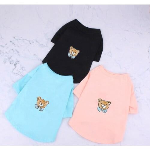 Spring Summer Cotton Poodle Cool Tshirt Pug Costume Chihuahua Apparel S-2XL PC1488