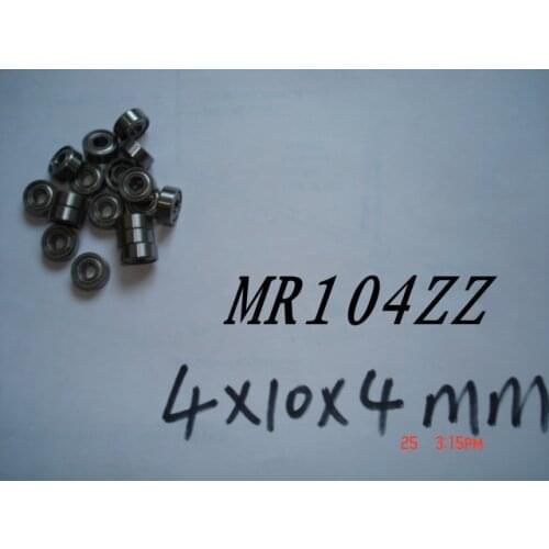 20pcs MR104zz 4X10X4mm deep groove ball bearings 4*10*4 L-1040zz bearing MR104ZZ free shipping