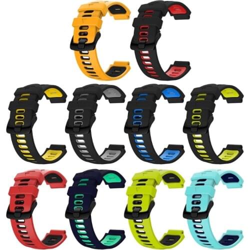 Outdoor Bracelet Replacement Steel Buckle Silicone Strap for garmin- Forerunner 735xt/220/230/235/620/630 With screw