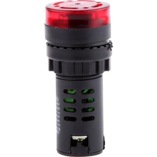 LED Flash Alarm Indicator Signal Lamp with Buzzer AD16-22SM 12V Red High Brightness Buzzer Alarm