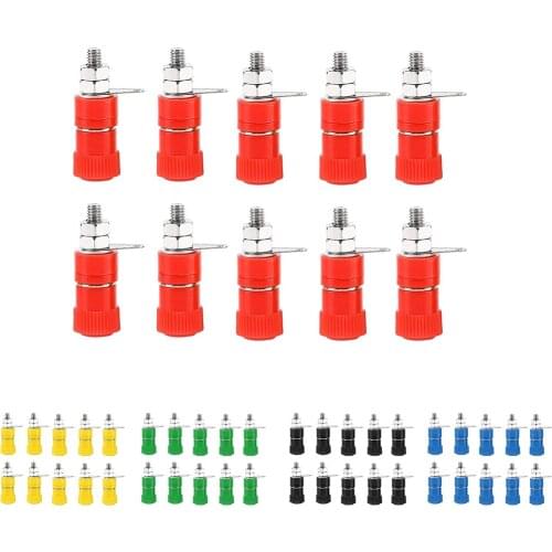 10x 4mm Banana Sockets Binding Post Terminal Nut Banana Plug Connector