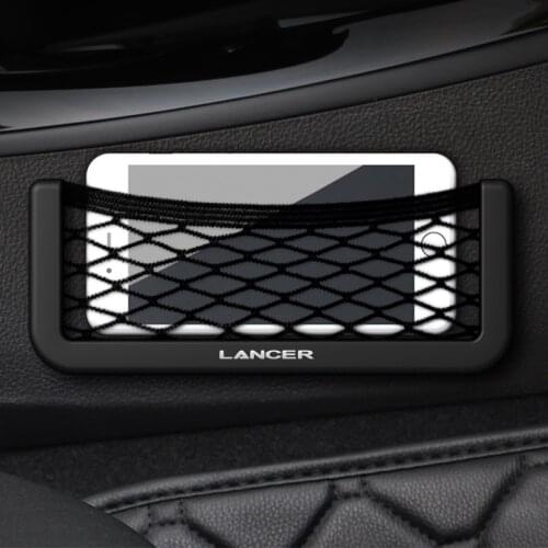 Auto Seat Back Storage Mesh Bag Car Organizer Net Sticking Holder Pocket for Mitsubishi LANCER Car Accessories