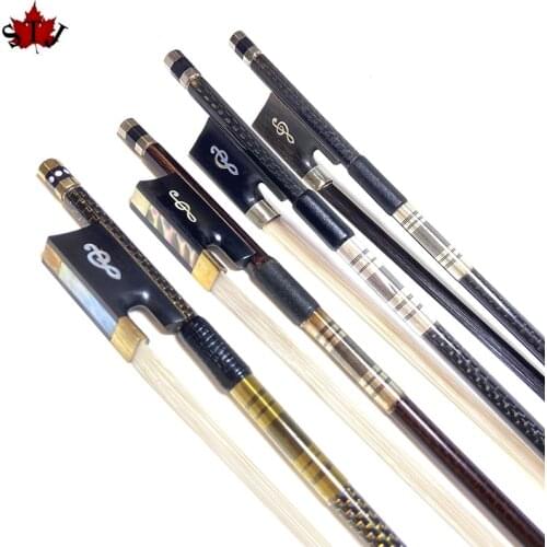 Pro new light carbon fiber 4/4 violin fiddle bow copper parts White horse hair