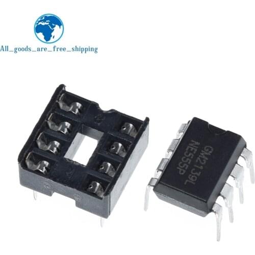 10Pcs , (5 Each) NE555 NE555P IC 555 Timer Programming Oscillator Chip & 8 Pin DIP Sockets