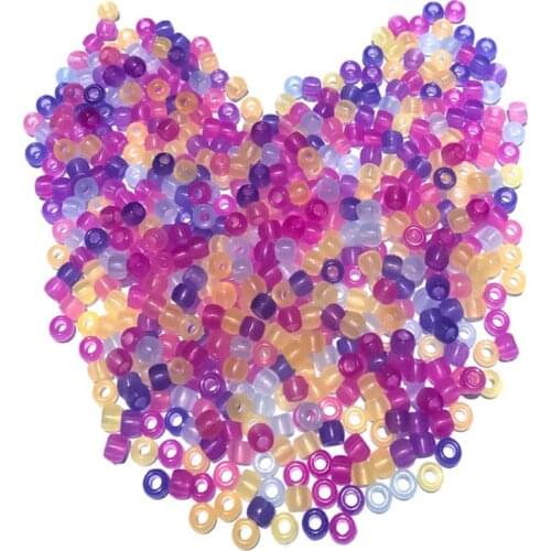 1000Pcs UV Beads Multi Color Changing UV Reactive Plastic Pony Beads Glows in The Dark Bracelets Earrings Jewelry Making