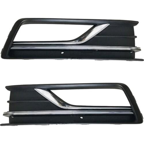 2Pcs Auto Left Right Front Bumper Fog Light Grille Grill Cover for Passat NMS 2016 2017 2018 56D853665C 56D853666C