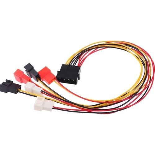 2PCS Practical New 4Pin Molex To 3Pin Fan Power Cable Adapter Connector 12V 7V 5V Cooling Fan Computer Cable