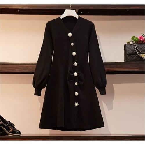 2020 Women Winter Warm Sweater Dress women Casual Loose Long Sleeve Knitted Dress Ladies Elegant party dress vestidos