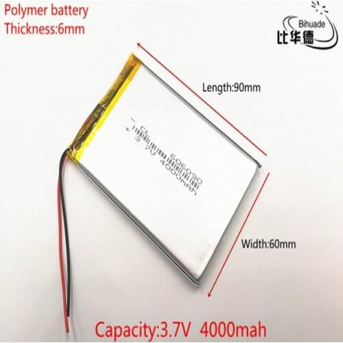 3.7V 4000mAh 606090 Polymer lithium ion / Li-ion battery for tablet pc