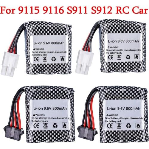 9.6v Liion Battery for 9115 9116 S911 S912 RC Car Truck parts Upgrade 9.6V 800mah for 9115 Rechargeable battery EL-6P SM-6P plug