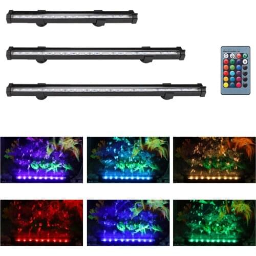 Fish Tank Light LED Aquarium Light Fish Tank Bubble Light with Remote Controller 16 Colors 4 Changing Modes