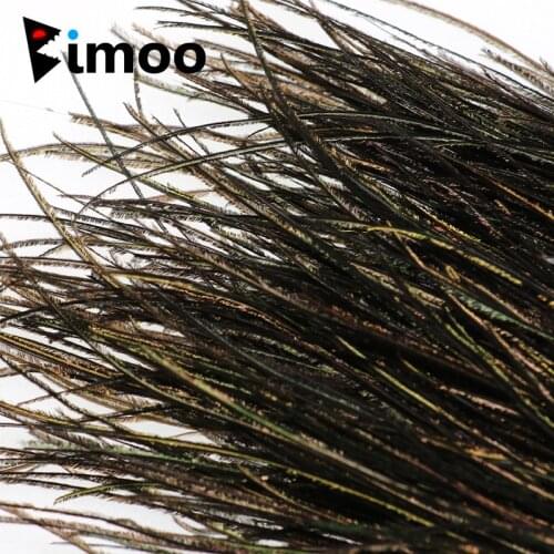 Bimoo Olive Green Natural Peacock Herl Feather Wire Fly Tying Material for Dry Wet Flies Nymphs Streamers Lure Bait
