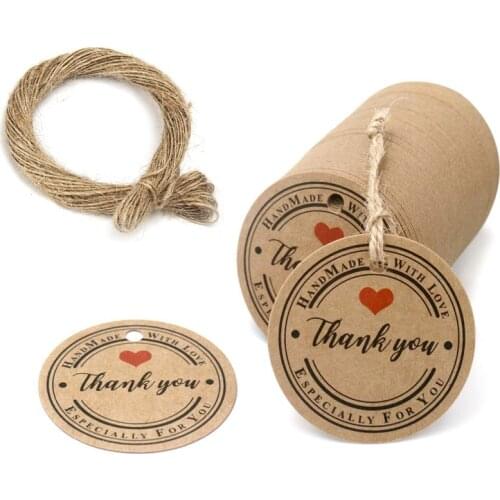 Thank You Tag Handmade Christmas Decorations Gift Wrapping Hanging on Tags Hand Made with Love Especially for You Business Label