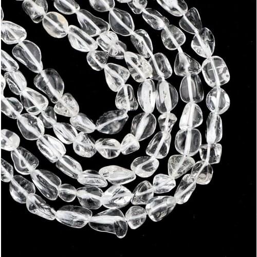 YHBZRET White Rock Crystal Quartz Natural Stone Irregular Gravel Loose beads for Jewelry making bracelets Necklace 4~8mm 15