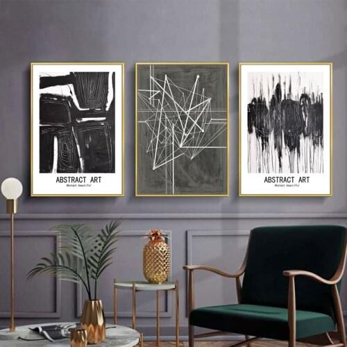 Euro Living Room Decorative Painting Creative Black and White Abstract Poster Hotel Apartment decorations for home Wall Art