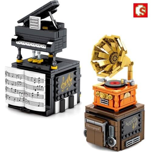 Piano Bluetooth Speaker Assembly Mobile Phone Bracket Small Particle Block Gift To A Friend