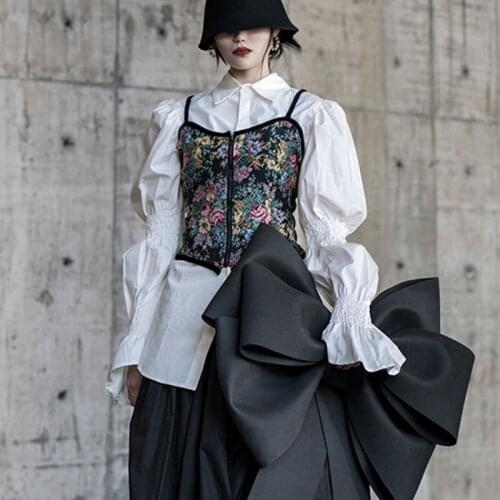 Women Sexy Floral Elastic Belt Tank Top Bustier Overbust Corsets Body Shaper Vintage Crop Top Corset Underwear Summer