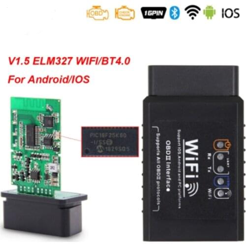 ELM 327 V1.5 PIC18F25K80 WI-FI OBD2 Bluetooth WIFI Scanner ELM327 V1.5 for Android/IOS OBD 2 OBD2 Car Diagnostic Auto Tool