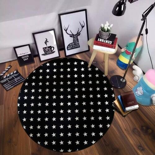 European creative home decorations circular living room carpet Captain cartoon Blue star flannel blanket bedroom bed blanket mat