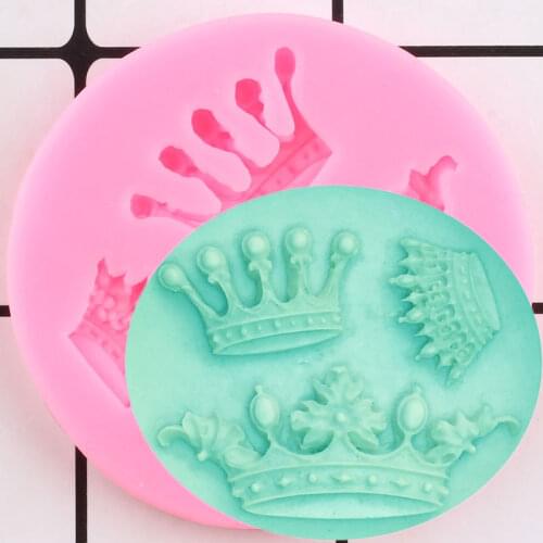 Crown Silicone Mold Wedding Cupcake Topper Fondant Cake Decorating Tools Jelly Candy Clay Resin Chocolate Gumpaste Mould