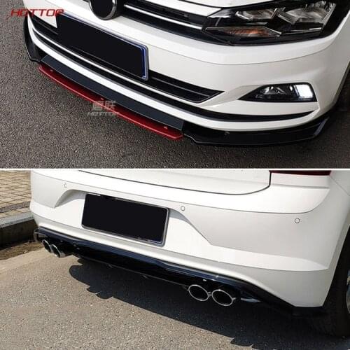 Front Bumper Cover Lower Trim Lip Rear Bumper Lip Diffuser Garnish Body Kit Auto Exterior Par For Volkswagen VW Polo Plus 2019